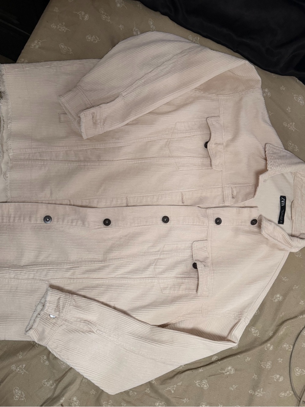 Zara Cream Corduroy Shirt Jacket